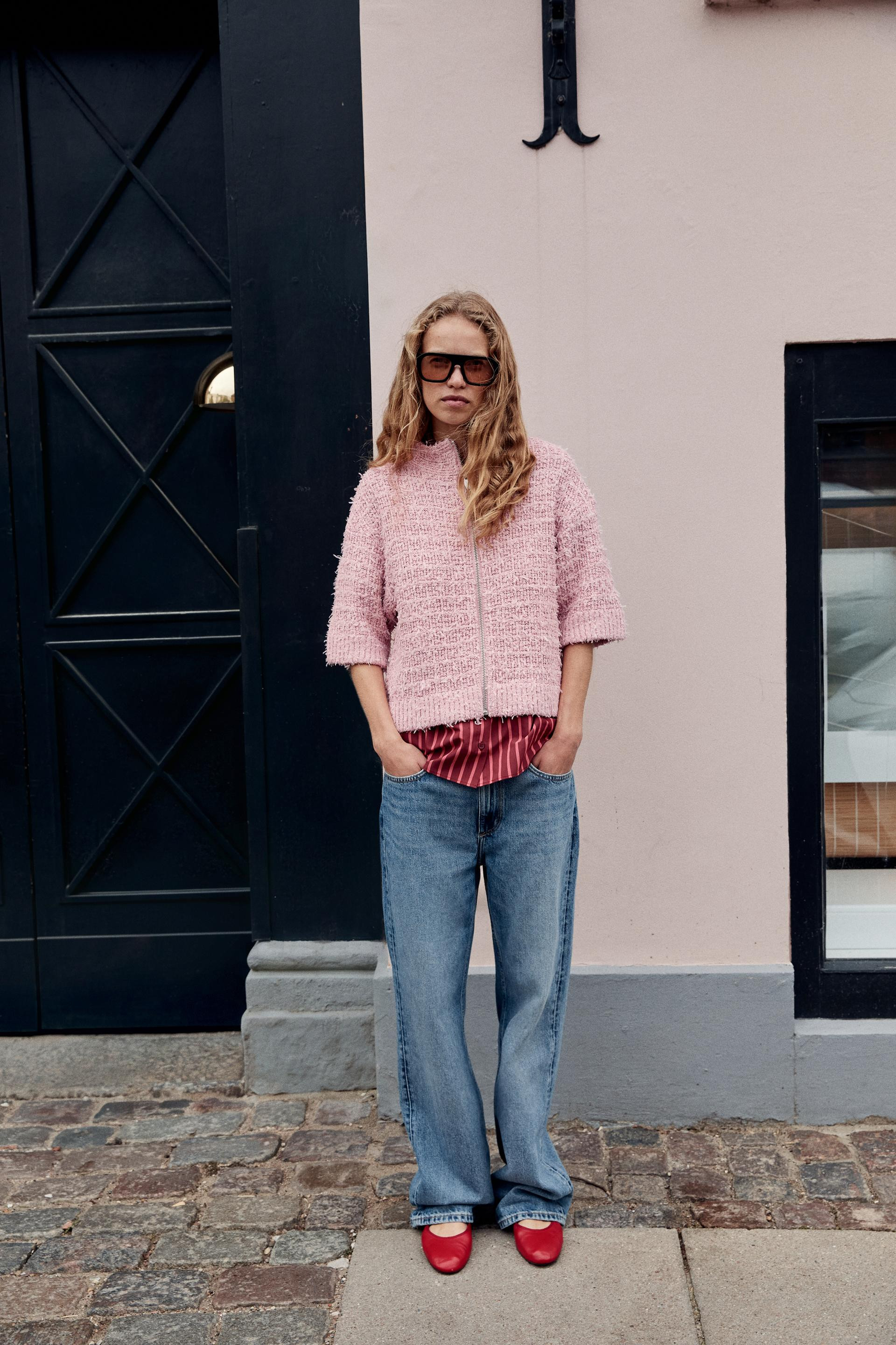 Zara - Structured Cardingan - Mid-Pink - S - Woman | Zara US