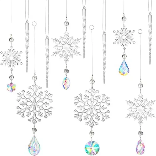 HOHIYA Ornament Hooks Hangers for Christmas Tree with Acrylic Bead