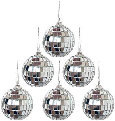 Alikeke 6 Pcs 2 Inch Disco Ball Mirror Party Christmas Xmas Tree Ornament Decoration with Cosmos ... | Amazon (US)