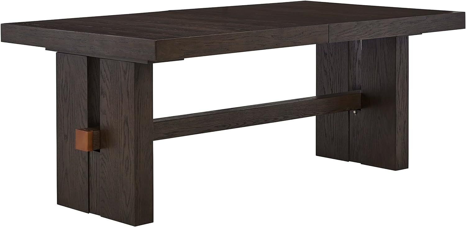 Signature Design by Ashley Burkhaus Traditional Rectangle Extension Dining Room Table, Dark Brown | Amazon (US)
