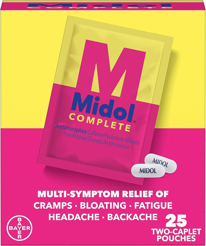 Midol Complete Caplets with Acetaminophen for Menstrual Symptom Relief - 50 Count (25 Pouches of ... | Amazon (US)