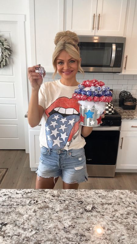 Fun 4th of July/Americana lollipop bouquet for hosting and summer parties! Linked my Rolling Stones graphic tee just under $15, Red white blue lollipops, and everything to go with it from Amazon!

#LTKSeasonal #LTKunder50 #LTKhome