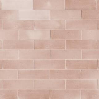 Merola Tile Coco Glossy Orchard Pink 2 in. x 5-7/8 in. Porcelain Wall Tile (5.94 sq. ft./Case) WE... | The Home Depot