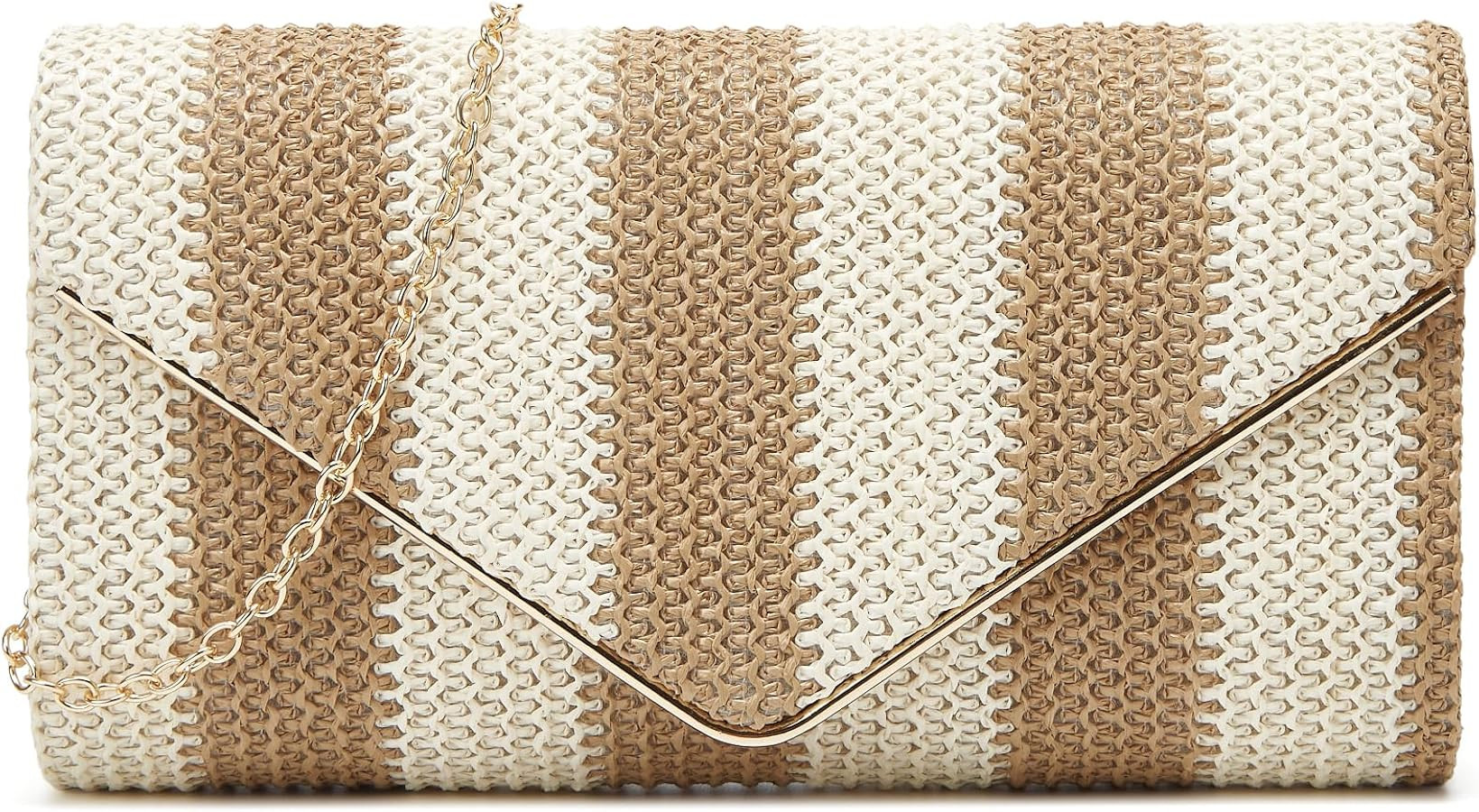 Straw Clutch Bag Women Summer Woven Handbag Striped Chain Crossbody Envelope Shoulder Boho Beach ... | Amazon (US)