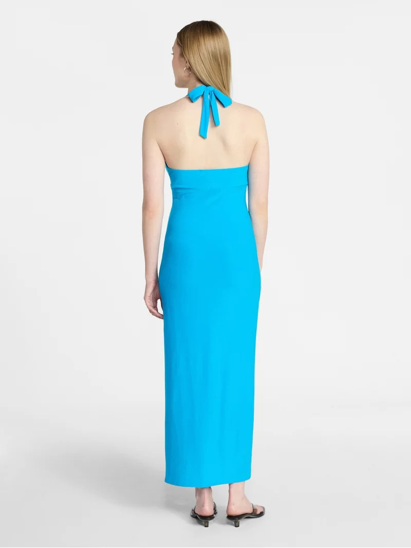 No Boundaries Halter Maxi Dress, Women's & Women's Plus Sizes XXS-4X | Walmart (US)