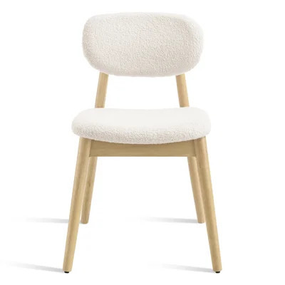 Teddy Upholstered Dining Chairs, Set of 2, Cream | Wayfair North America