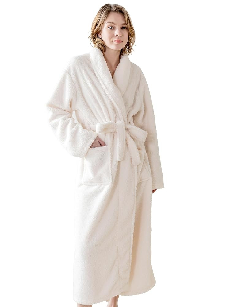 Robes for Women – Premium Plush Fleece Long Bathrobe for Women with Shawl Collar, Soft Warm Wom... | Amazon (US)