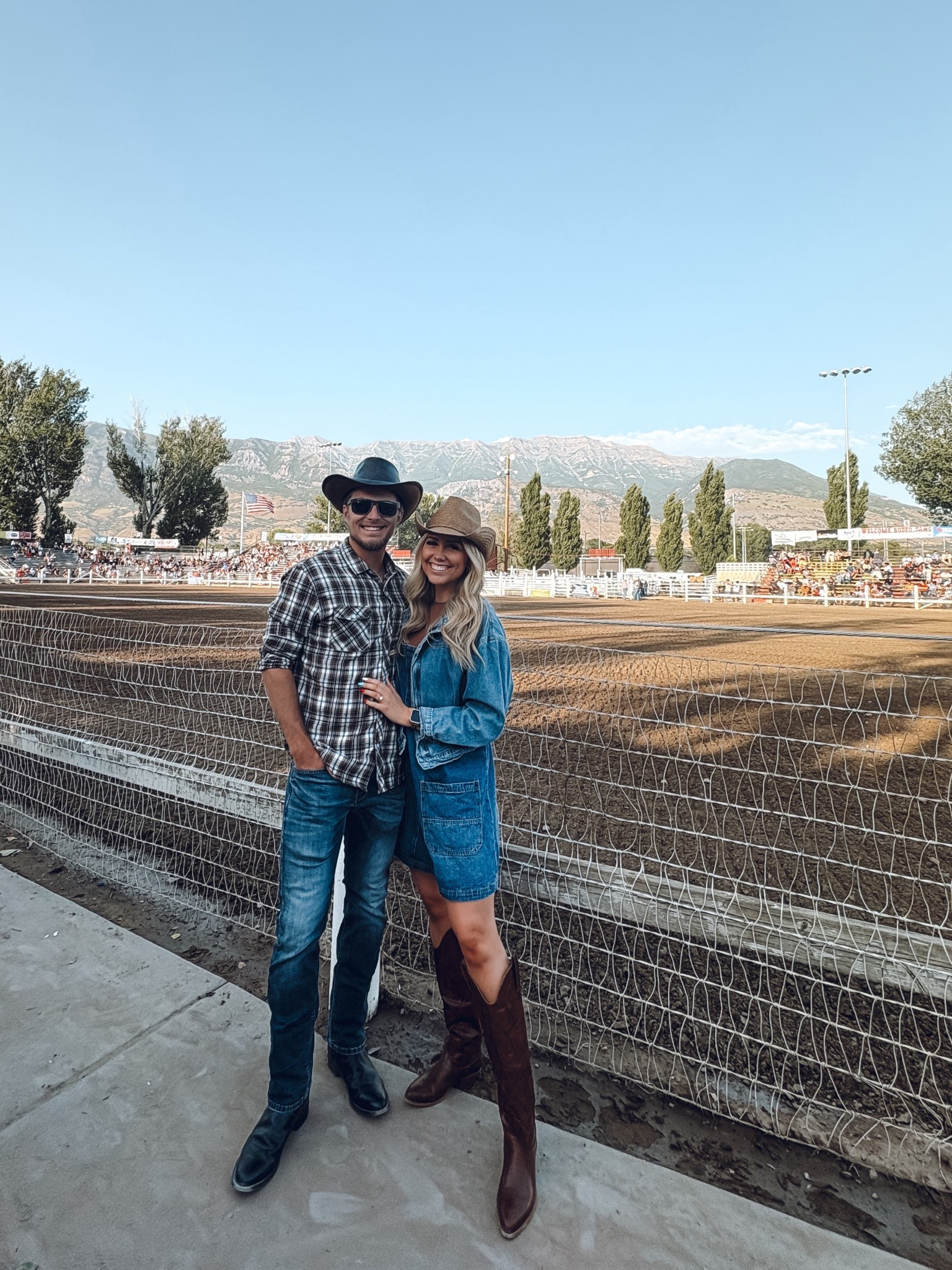 rodeo outfit! this color of my hat is sold out but the other color is still available + linked another similar one!

denim overalls: sized up one to an L for more length 
boots: size up half 
Jean jacket: wearing L 
undershirt: true to size 

| cowgirl outfit | western outfit | country concert outfit | rodeo outfit | summer outfit 

#LTKFindsUnder50 #LTKFindsUnder100 #LTKSeasonal