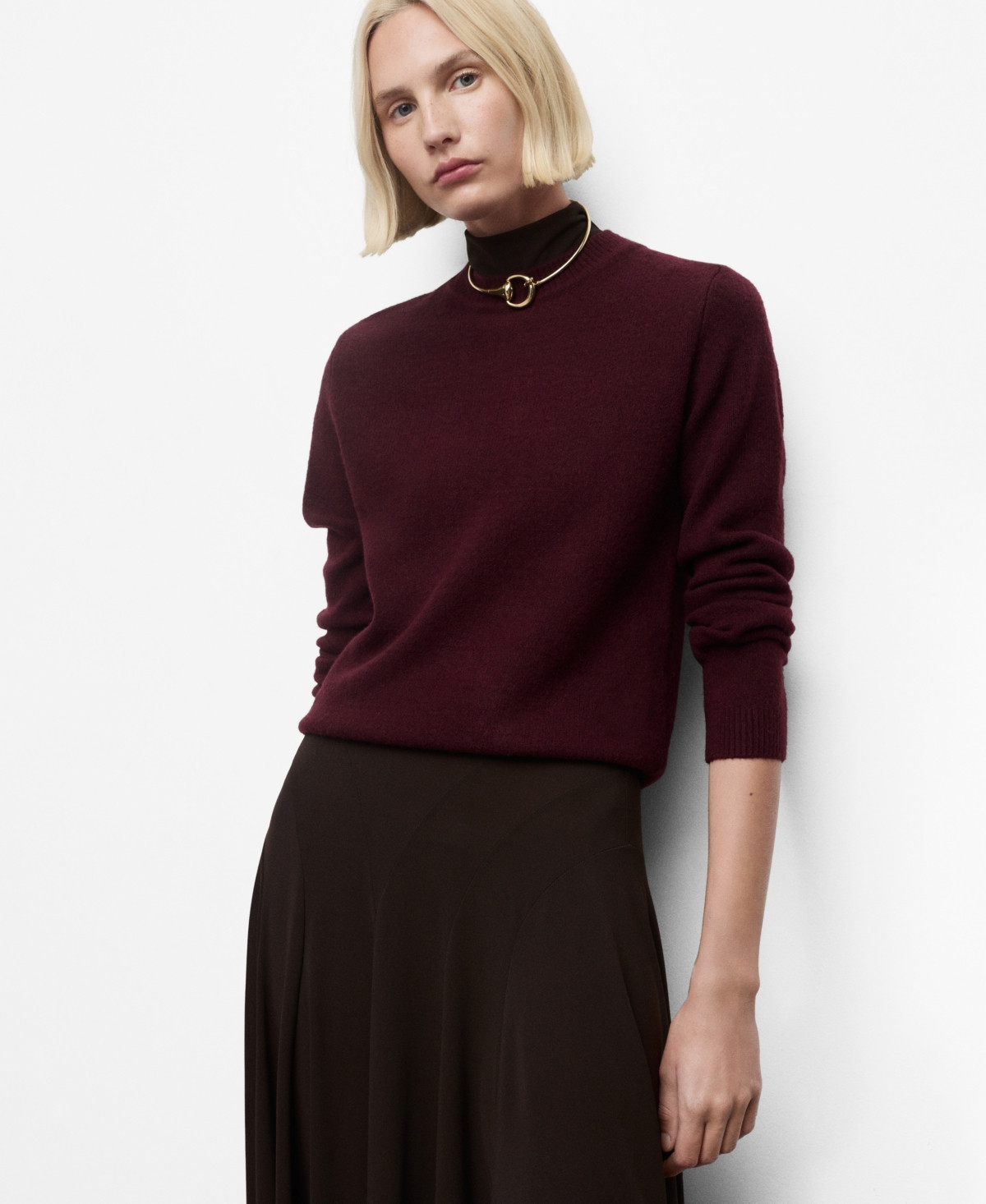 Mango Women's Medium-Knit Sweater - Maroon | Macy's