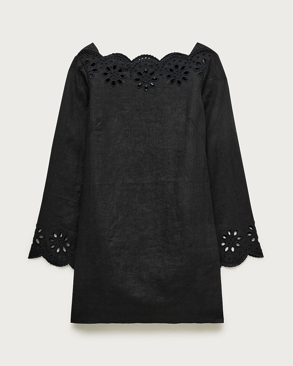 Scallop-trim eyelet popover dress | J. Crew US
