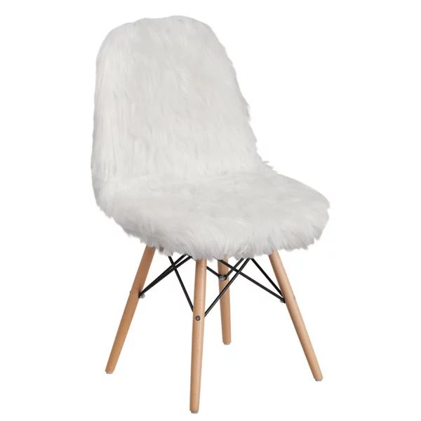Faux Yeti Fur Accent Chair, White | Houzz 
