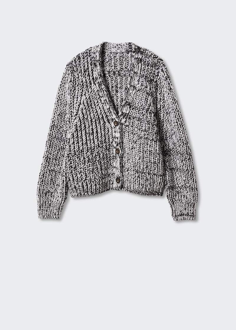 Flecked chunky-knit cardigan -  Women | Mango United Kingdom | MANGO (UK)