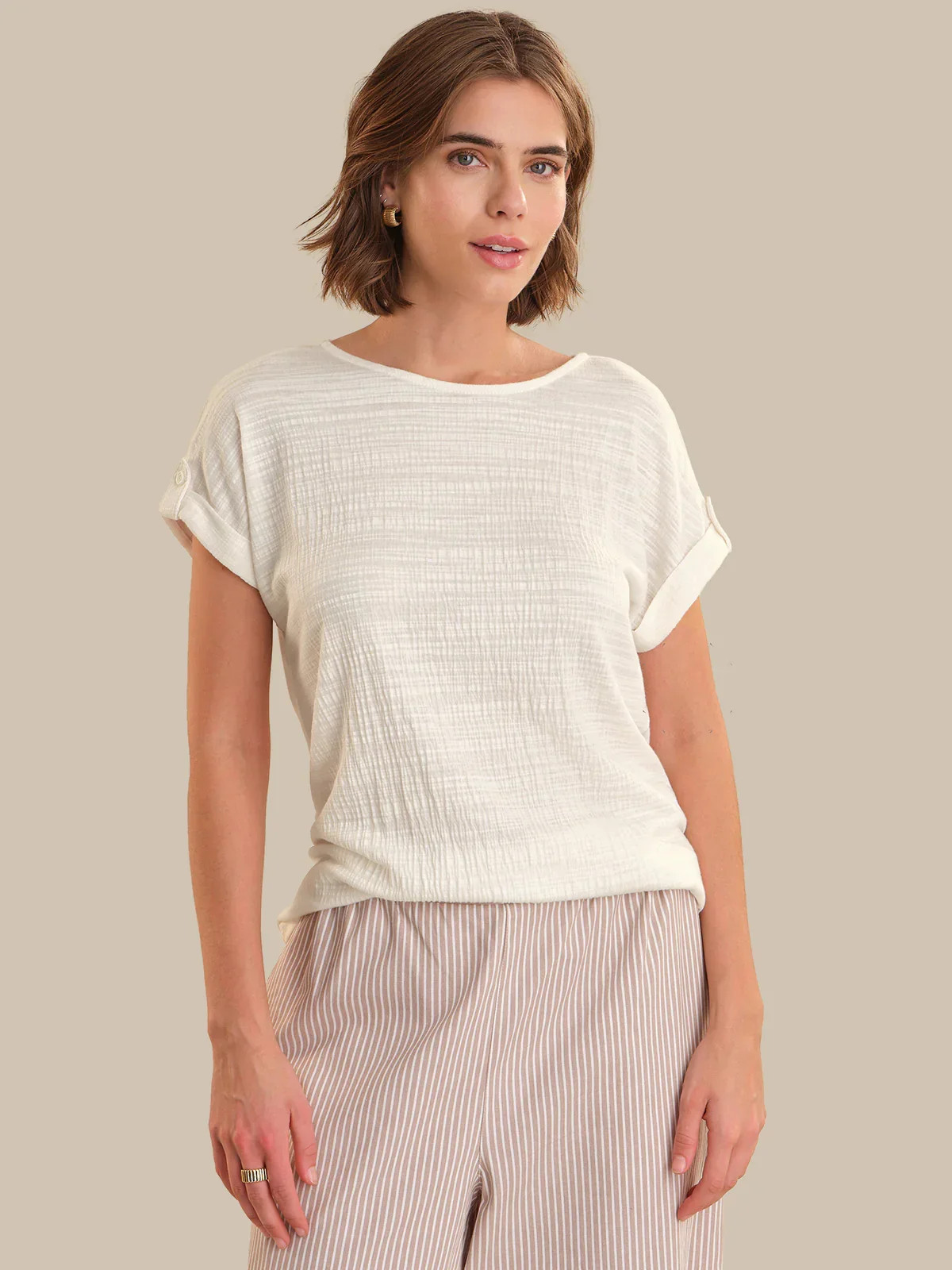 Drop Shoulder Knit Top \u2013 Egret | 89th & Madison | 89th + Madison