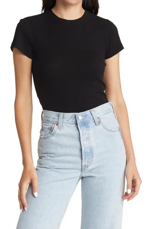 Re/Done '90s Baby Tee in Washed Black at Nordstrom, Size Small | Nordstrom