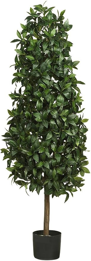 Nearly Natural 5243 Sweet Bay Pyramid Silk Tree, 5-Feet, Green | Amazon (US)