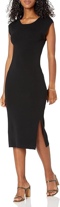 The Drop Women's Laila Power-Shoulder Twist Back Midi Sweater Dress | Amazon (US)