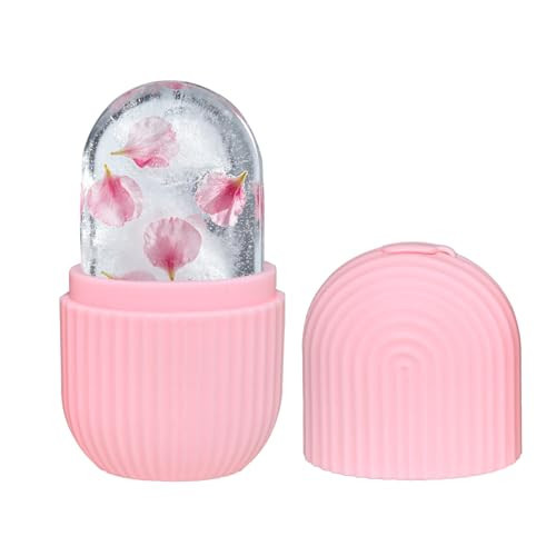 Ice Roller for Face,Eye&Neck,Reusable Silicone Mold Body Massage Beauty Skin Care Tools,Relief Ice Roller Skin Care Tools, Ice Facial Cube,Silicone Ice Mold for Face Beauty (Pink) | Amazon (US)