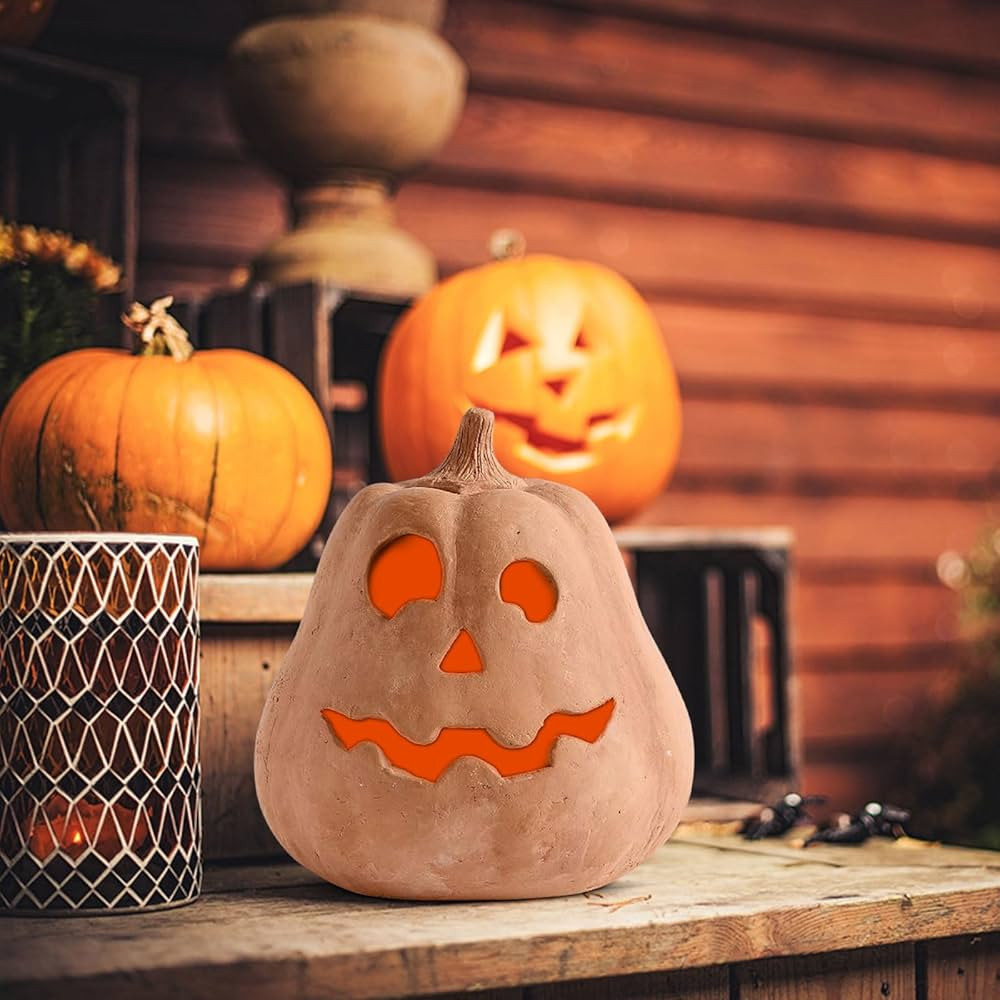 Fall Decor - Halloween Decorations - Handmade Pumpkin Jack O' Lantern Outdoor Indoor - Cute Hallo... | Amazon (US)