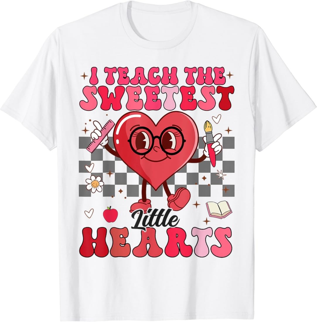 I Teach The Sweetest Little Hearts Valentines Day Teachers T-Shirt | Amazon (US)