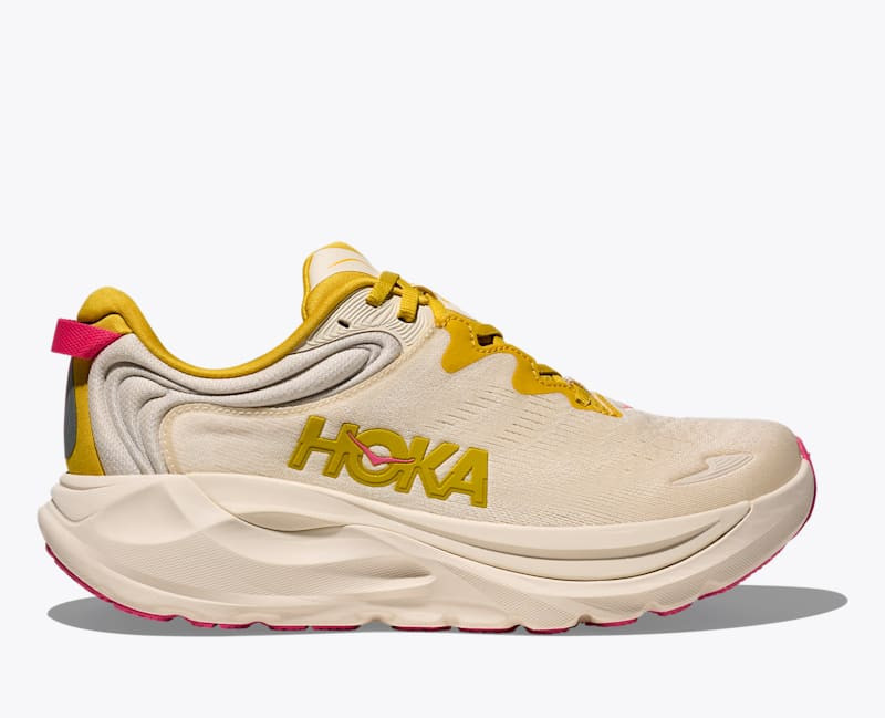 HOKA Women's Gaviota 6 Shoes in Birch/Yellow Gold, Size 5 W | Hoka One US