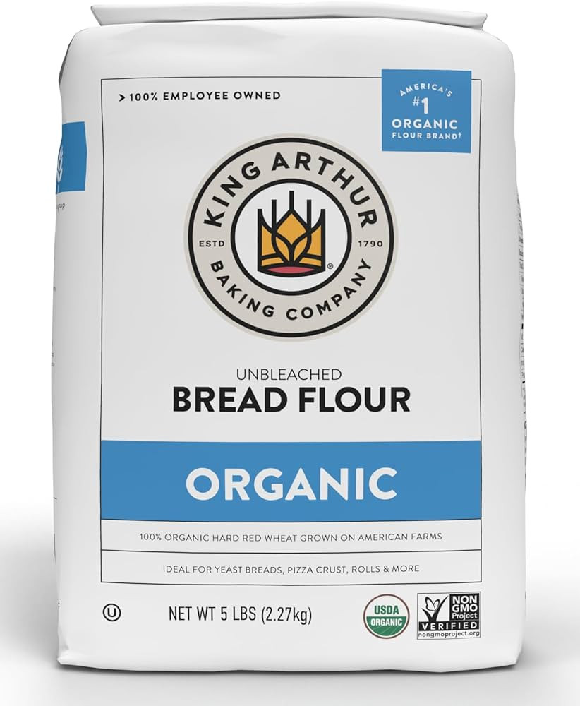King Arthur, 100% Organic Unbleached Bread Flour, Non-GMO Project Verified, No Preservatives, 5 P... | Amazon (US)