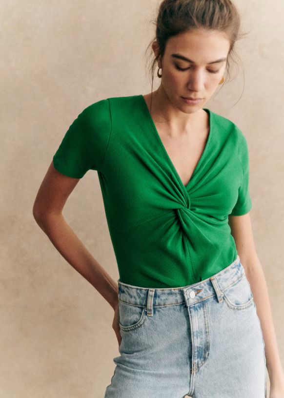 Maia T-Shirt - Epicea Green - Organic cotton - organic textile - Sézane | Sezane Paris