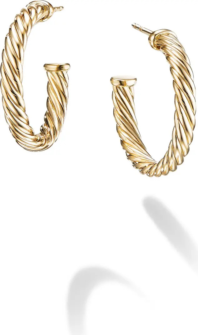 Small Cablespira Hoop Earrings in 18K Yellow Gold | Nordstrom