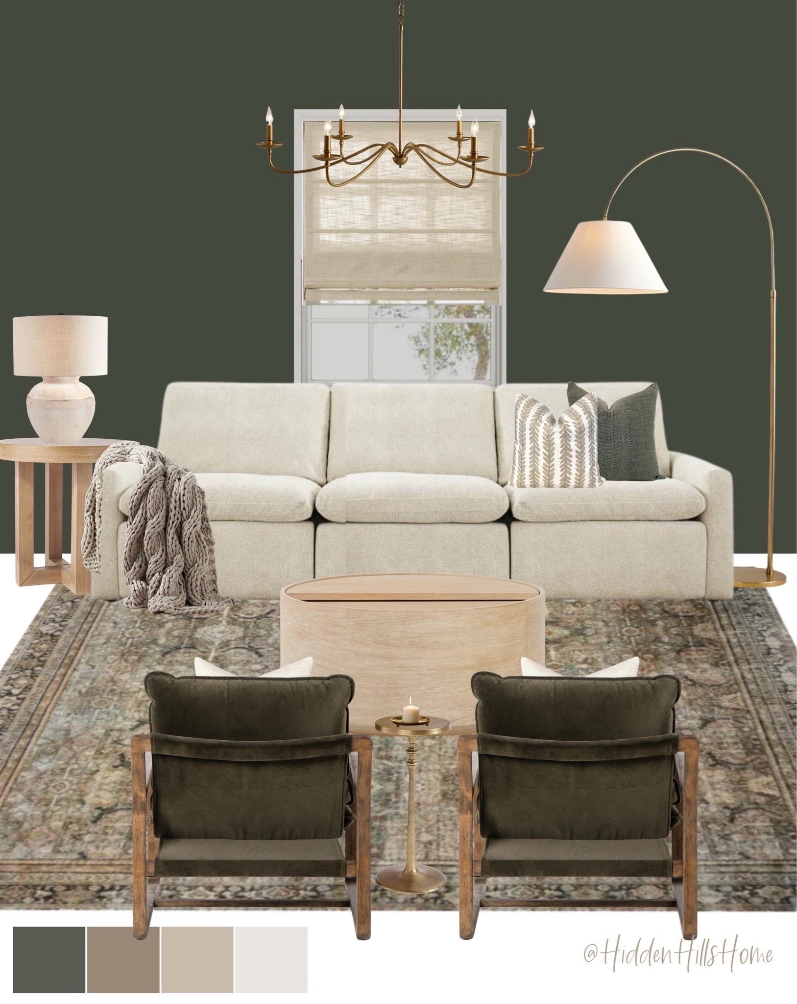 Living room decor mood board, living room design ideas, living room inspiration, sofa, coffee table #livingroom
Wall color is SW Ripe Olive

#LTKHome #LTKSaleAlert #LTKSeasonal