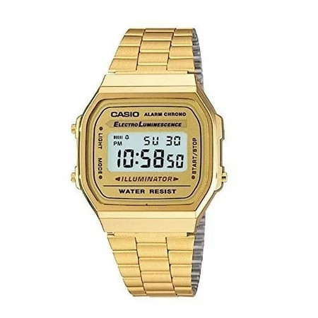 Casio Men s Vintage Digital Illuminator Gold-Tone Stainless Steel Watch A168WG-9 | Walmart (US)