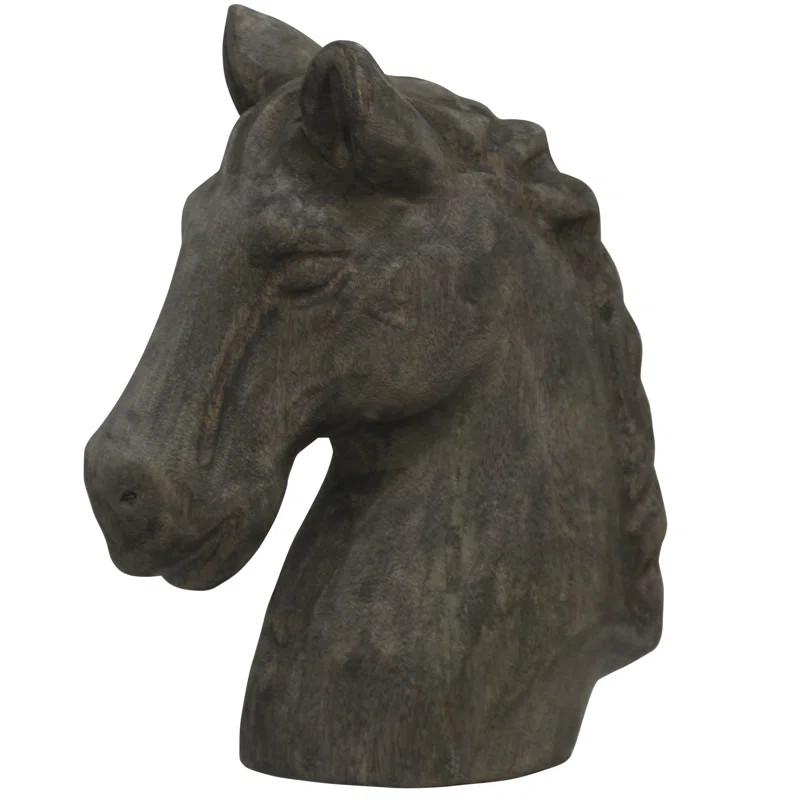 Brewton Horse Wood Carved Table Bust | Wayfair North America