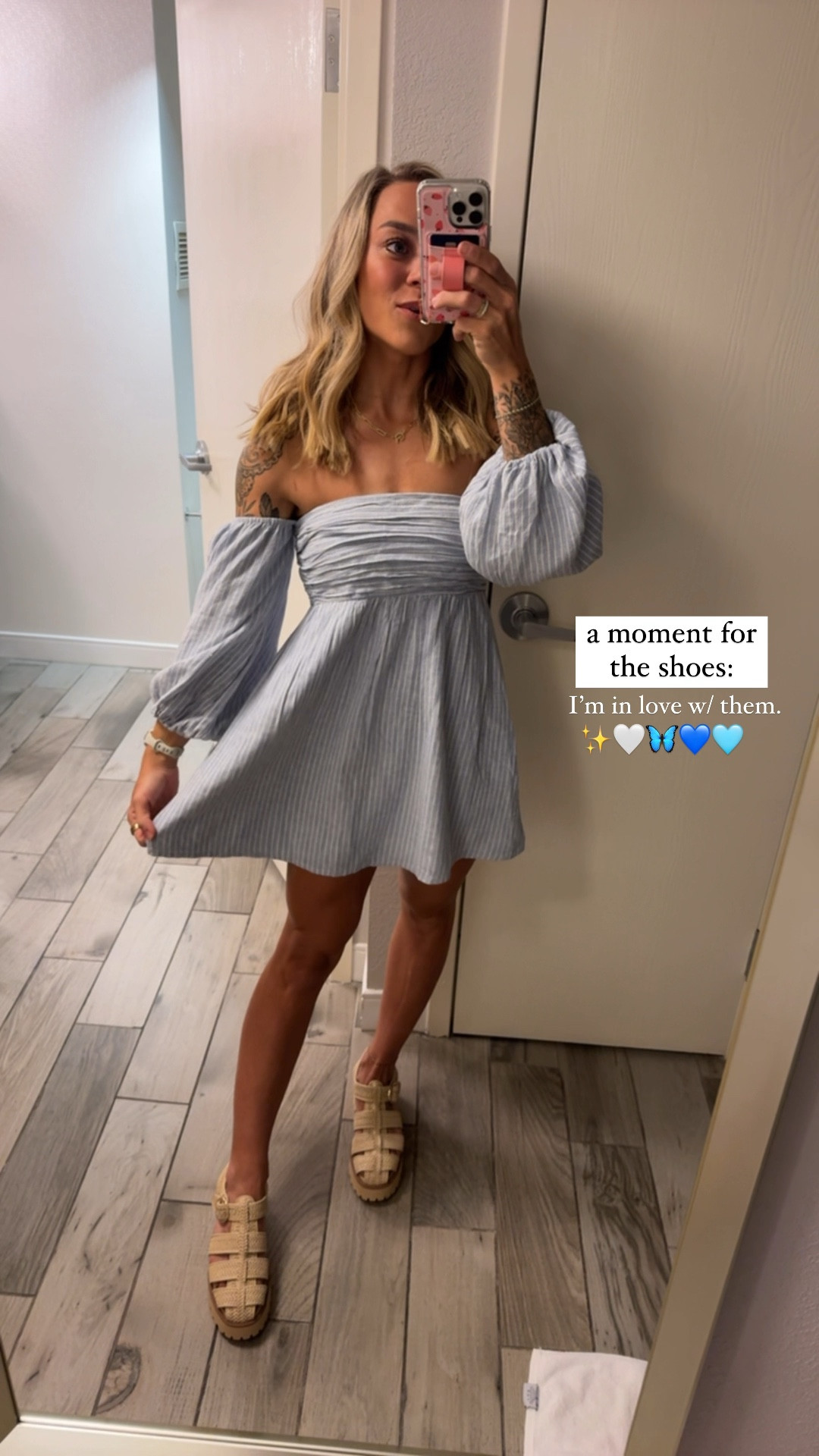 Yesterdays baby shower fit featuring the CUTEST spring shoes! 😍🦋🩵 I did a 1/2 size up and they’re perfect! Dress is old from Abercrombie but I linked what they have that’s similar this year 🫶🏼 in a S!

Sprint fit / ootd / baby shower dress / target shoes / platform sandal / off the shoulder dress / casual / cute / Holley Gabrielle / reel / Abercrombie 

#LTKShoeCrush #LTKStyleTip #LTKWatchNow