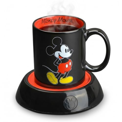 Disney Mickey Mouse Mug Warmer with 12 oz Mug by Select Brands - Coffee Cup Warmer with Ceramic Mug Included - Electric Warmer Plate for Home & Office - Disney Kitchen Accessories - Mickey Mouse | Amazon (US)