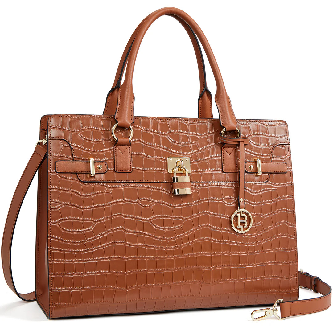 BOSTANTEN Briefcase for Women 15.6 inch Leather Laptop Bag Vintage Slim Lawyer Business Bag Styli... | Bostanten