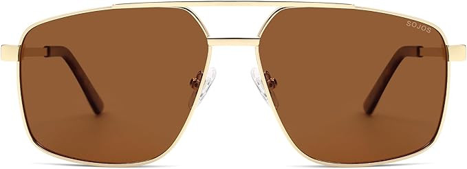 SOJOS Trendy Square Polarized Aviator Sunglasses for Women Men, 80s 90s Retro Vintage Aviators SJ... | Amazon (US)