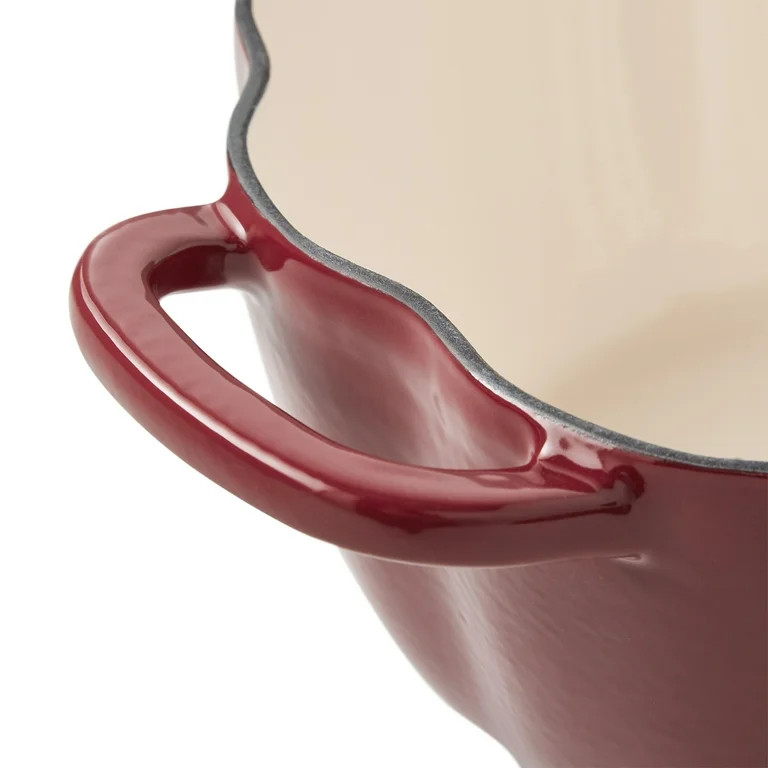 The Pioneer Woman Pumpkin 3.5-Quart Enamel Cast Iron Dutch Oven, Merlot | Walmart (US)