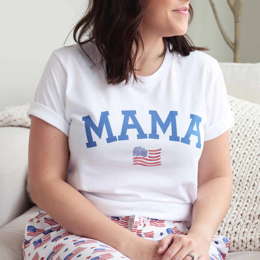 American Dreams Mama Graphic Tee | White | Caden Lane