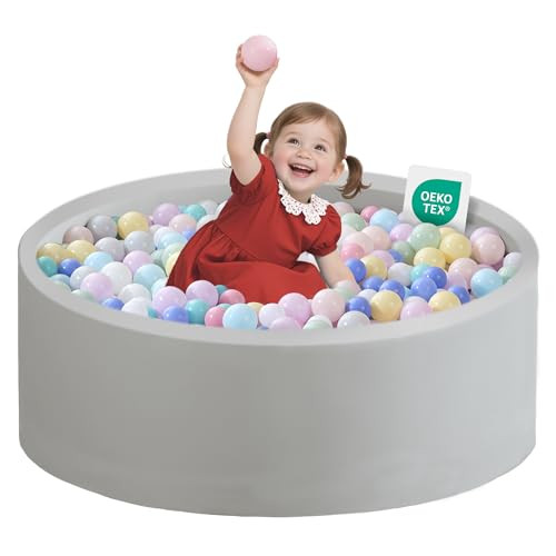 Zedachica Ball Pit for Toddlers 35.43''x11.81 Baby Ball Pits Soft Memory Foam Ball Pit Round Kids Ball Pit Indoor Game Kids Play Ball Pool Ideal Gift for Girls and Boys (Grey, NO Balls) | Amazon (US)