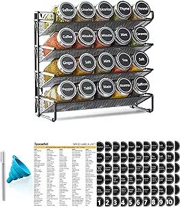 SpaceAid Spice Rack Organizer with 20 Spice Jars, 386 Spice Labels, Chalk Marker and Funnel Set f... | Amazon (US)