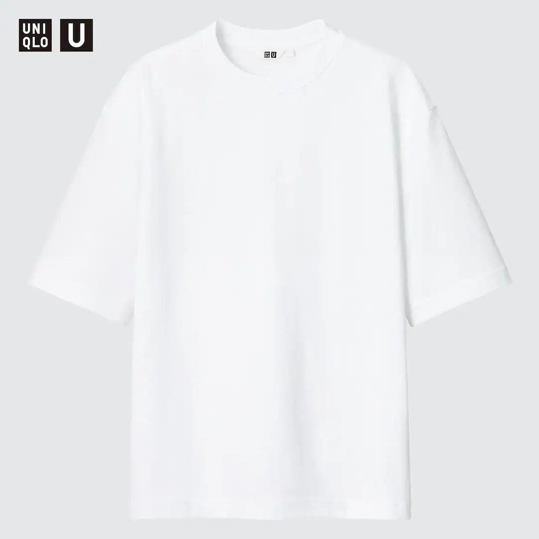 AIRism Cotton Oversized Crew Neck Half Sleeved T-Shirt | UNIQLO (UK)