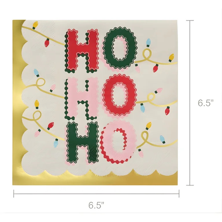 Packed Party Christmas Napkins with Gold Foil Accents, 20 Count | Walmart (US)