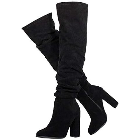 DREAM PAIRS Women's Thigh High Fashion Boots Over The Knee Block Heel Boots | Amazon (US)