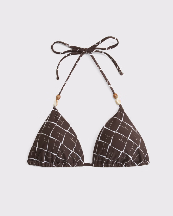 Beaded Halter String Triangle Bikini Top | Abercrombie & Fitch (US)