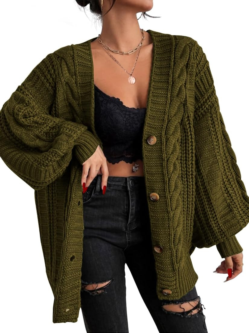 EXLURA Womens 2025 Oversized Cardigan Sweaters Fall Winter Lightweight Soft Knit Cardigan Open Fr... | Amazon (US)