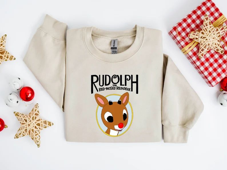 Rudolph the Red Nosed Reindeer Christmas Sweatshirt Rudolph - Etsy | Etsy (US)