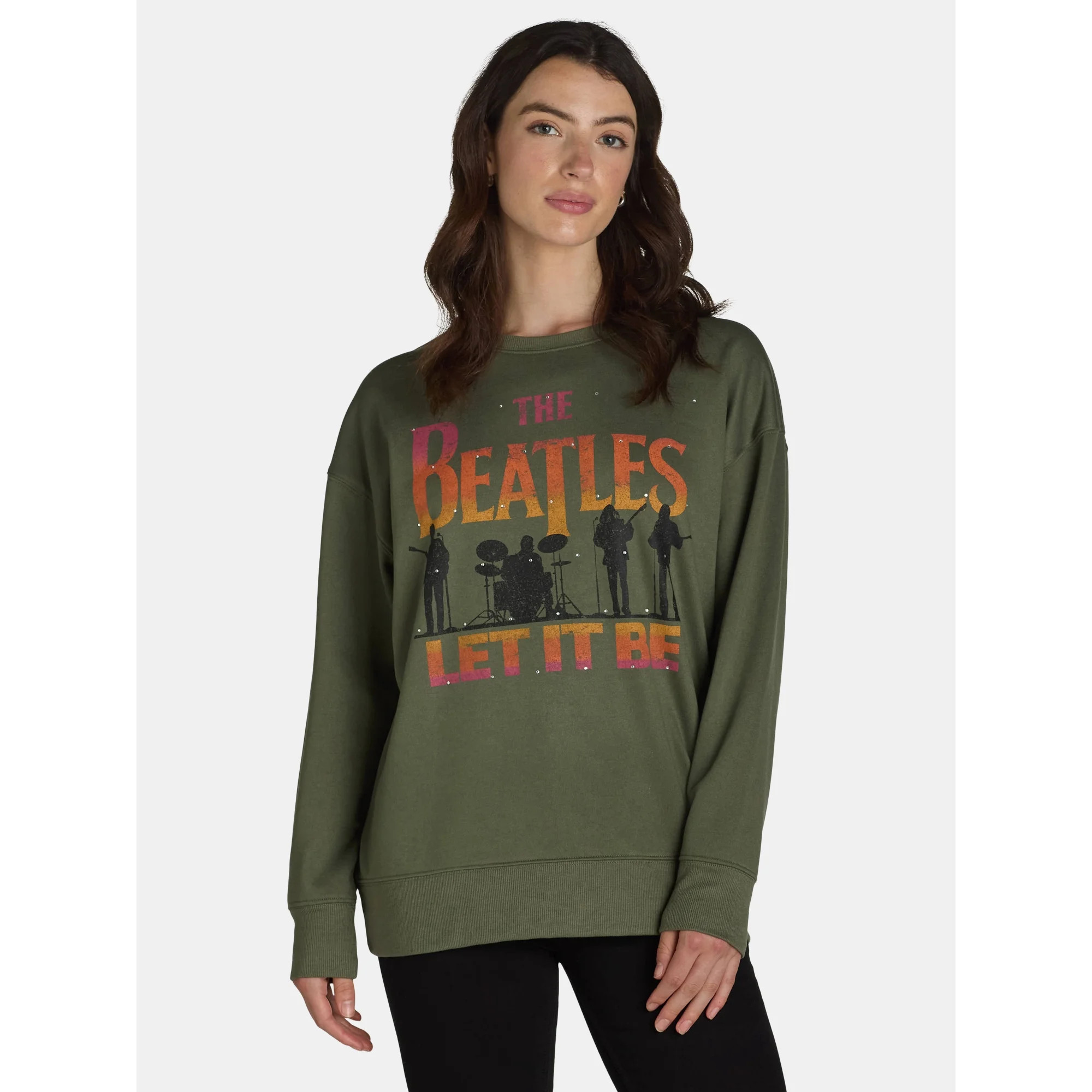 Time and Tru Women's Beatles Graphic Pullover Sweatshirt, Sizes S-XXXL - Walmart.com | Walmart (US)