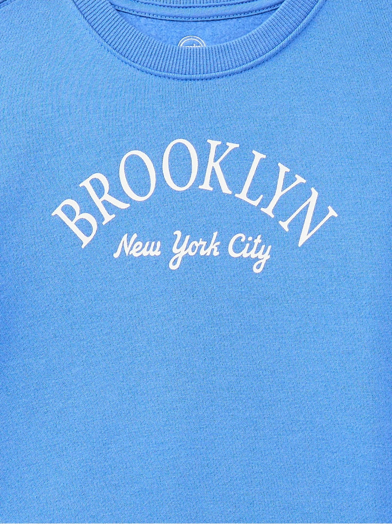 Wonder Nation Toddler Boys' Fleece Sweatshirt with Long Sleeves, Sizes 18M-5T | Walmart (US)