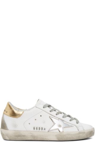 Golden Goose
                
                Silver & Gold Superstar Sneakers
            
     ... | SSENSE 