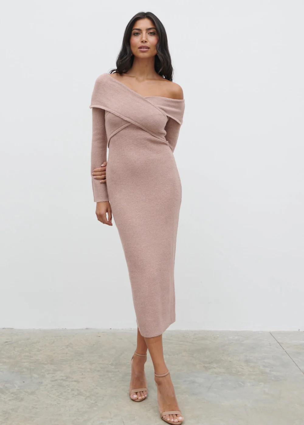 Danica Wrap Knit Midaxi Dress | Pretty Lavish (UK)