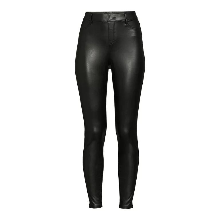 Time and Tru Women's Faux Leather Jegging - Walmart.com | Walmart (US)