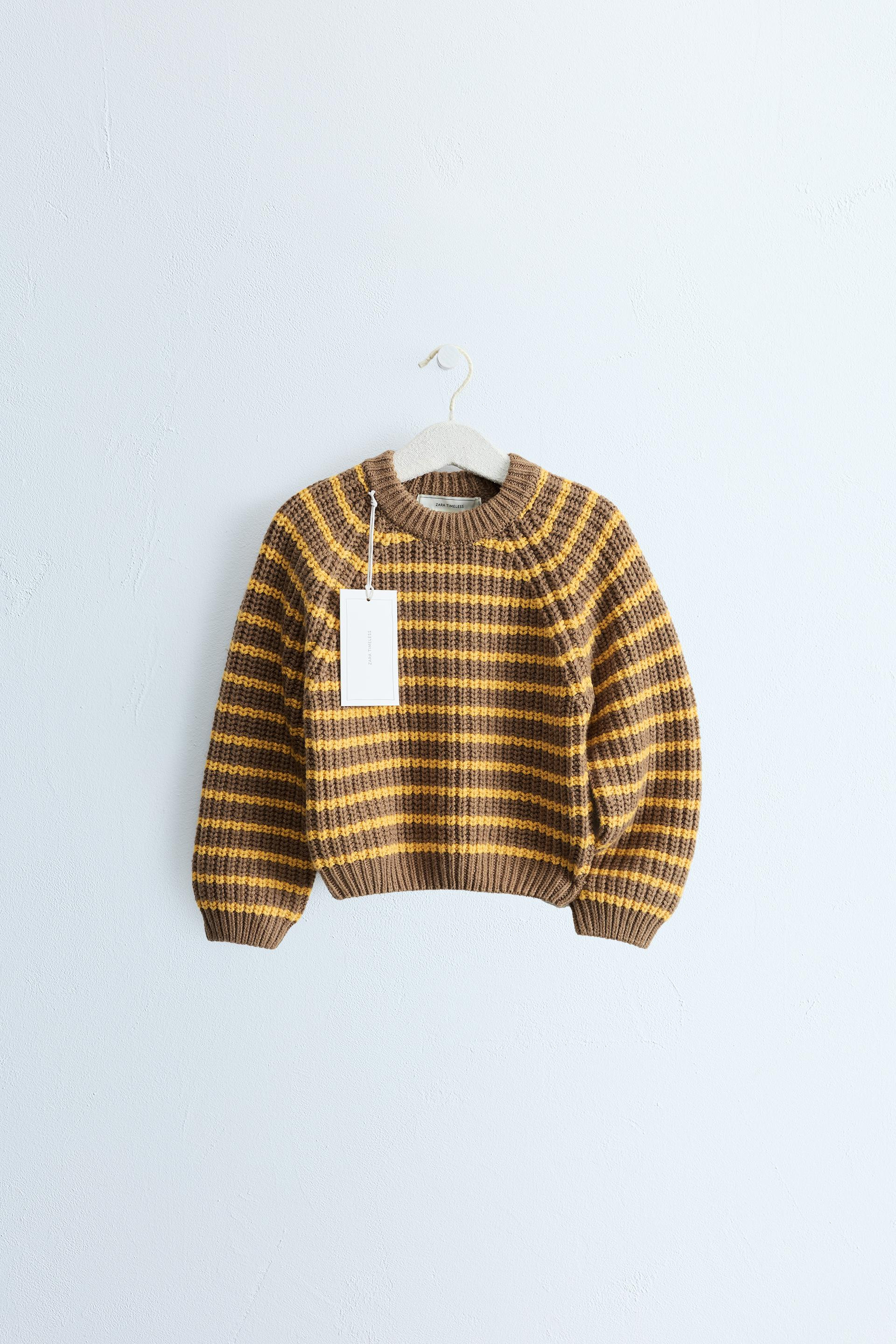 Zara - Zara Timeless - Striped Cotton-Wool Blend Sweater - Burgundy - 4 Years (40,9 Inches) - Kids | Zara US